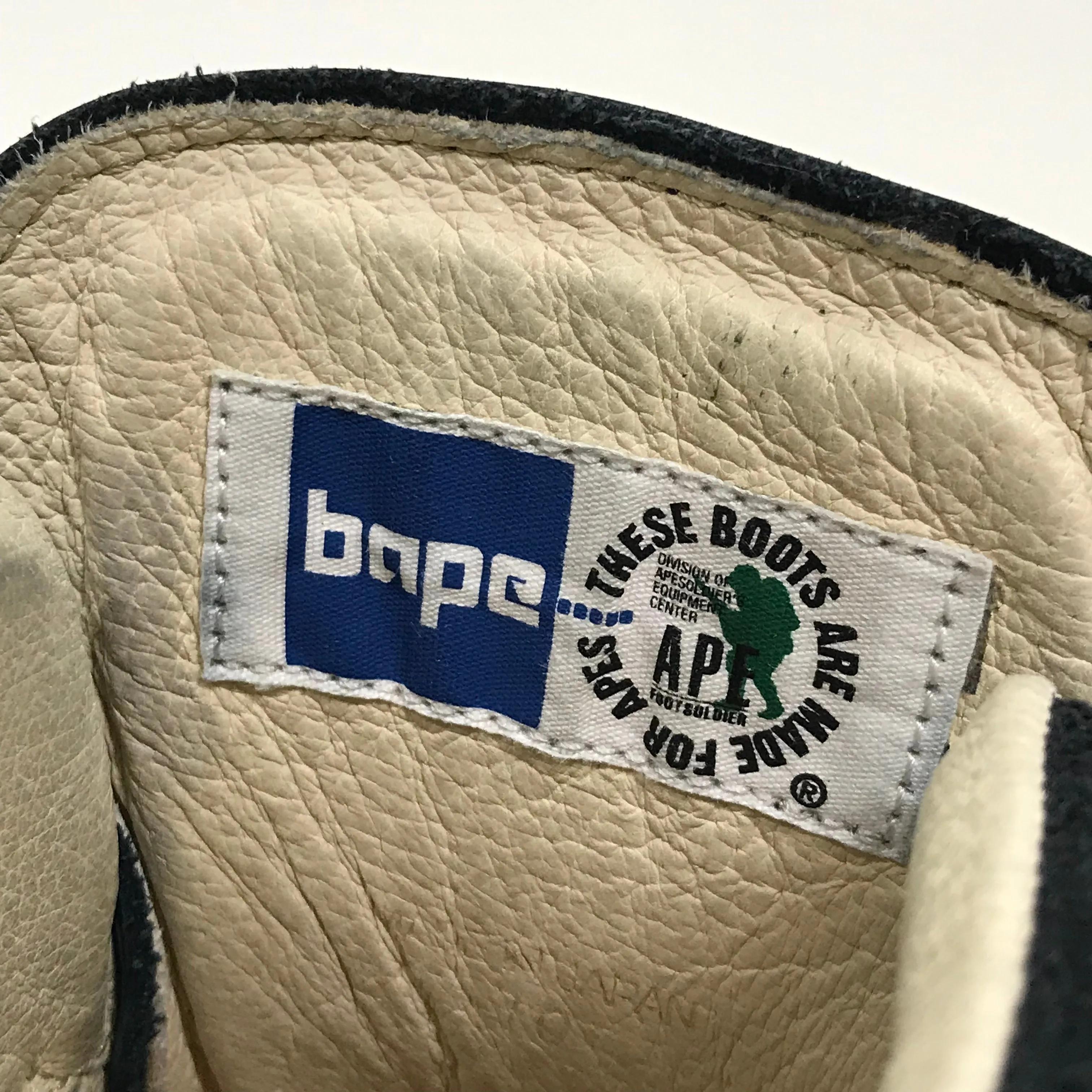 [10] A Bathing Ape Bape Suede Hiking Boots Navy